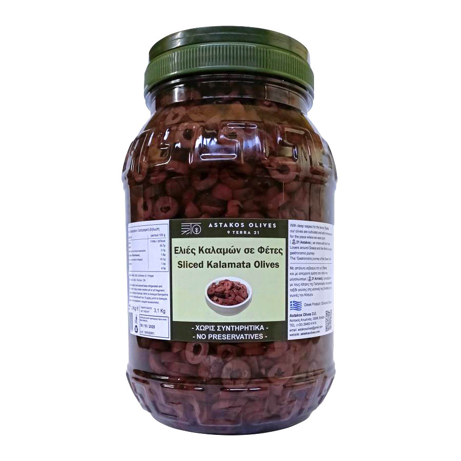 Sliced Kalamata Olives PET 3,1kg