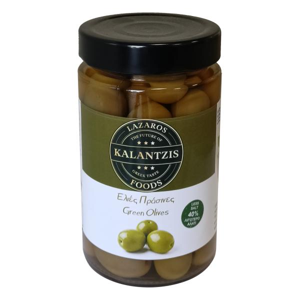 Lazaros Kalantzis Foods - Green Olives Less Salt Glass 165g