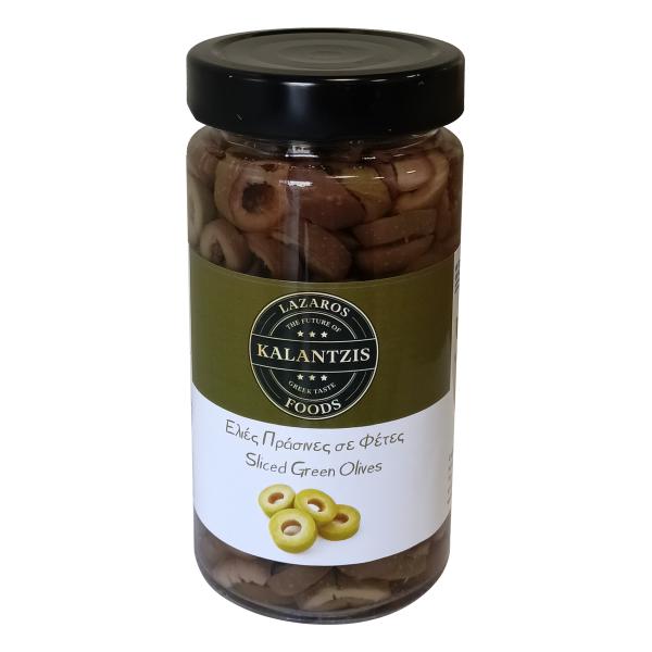 Lazaros Kalantzis Foods - Sliced Green Olives Glass 130g