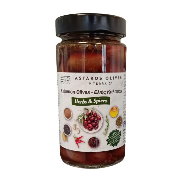 Kalamata Olives - Kalamata Herbs & Spices Glass 363g