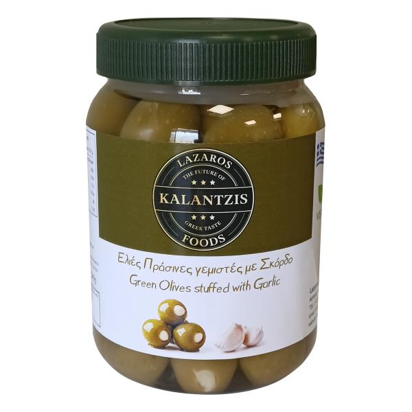 Lazaros Kalantzis Foods - Stuffed Green Olives Garlic PET 360g
