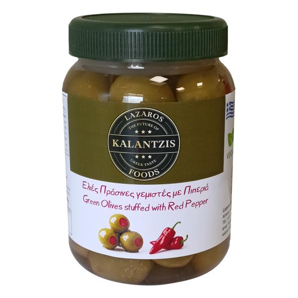 Lazaros Kalantzis Foods - Stuffed Green Olives Pepper PET 360g