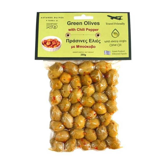 Green Olives - Chili Vacuum 250g