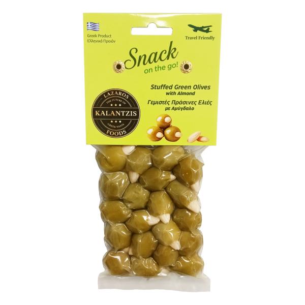 Lazaros Kalantzis Foods - Green Olives Snack Almond 130g